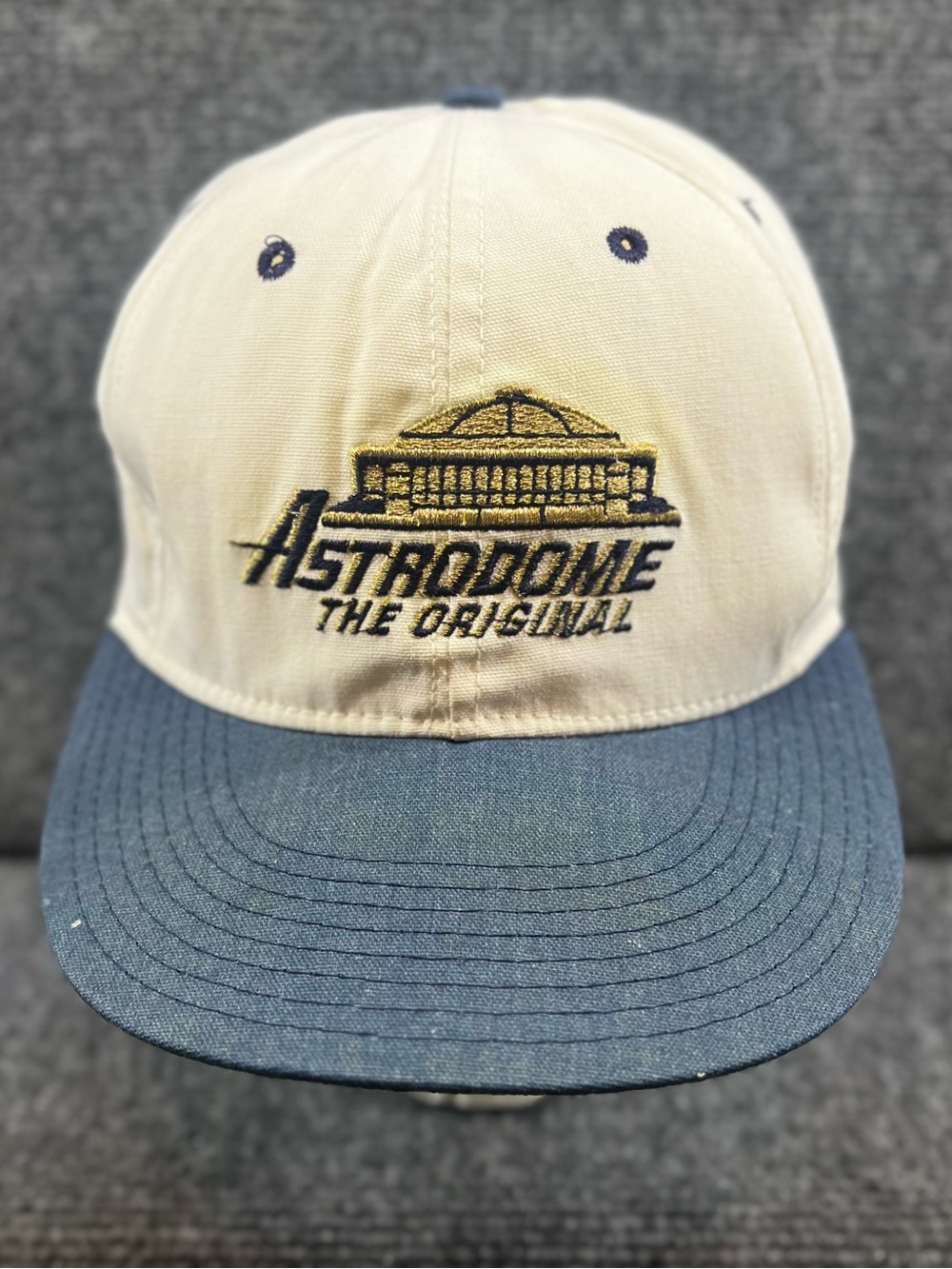 Vintage Houston Astrodome Hat/Cap Large/XL White Embroidered USA Made Faded 90s
